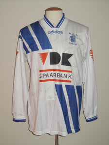 KAA Gent 1994-95 Home shirt L/S L *signed*