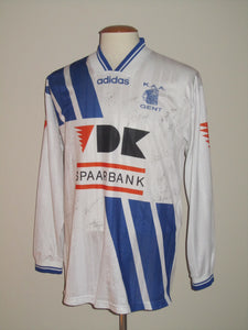 KAA Gent 1994-95 Home shirt L/S L *signed*