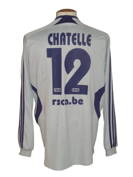 RSC Anderlecht 2007-08 Away shirt L #12 Thomas Chatelle *signed*