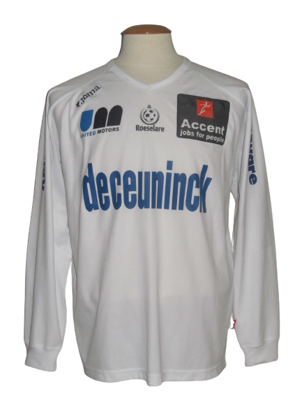 KSV Roeselare 2007-08 Home shirt MATCH ISSUE/WORN #20 Anthony Van Loo